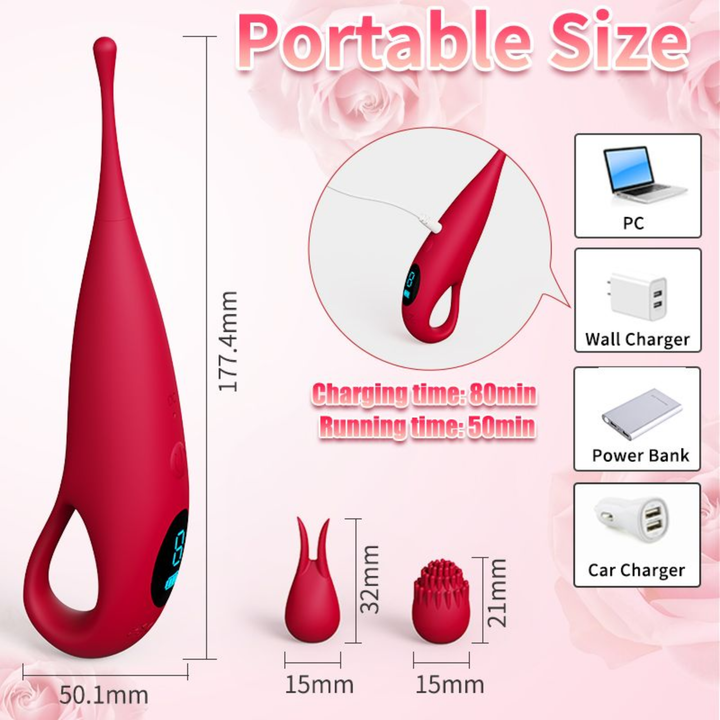 portable size product dimensions for extra strong clit vibrator pinpoint targeted stimulation 