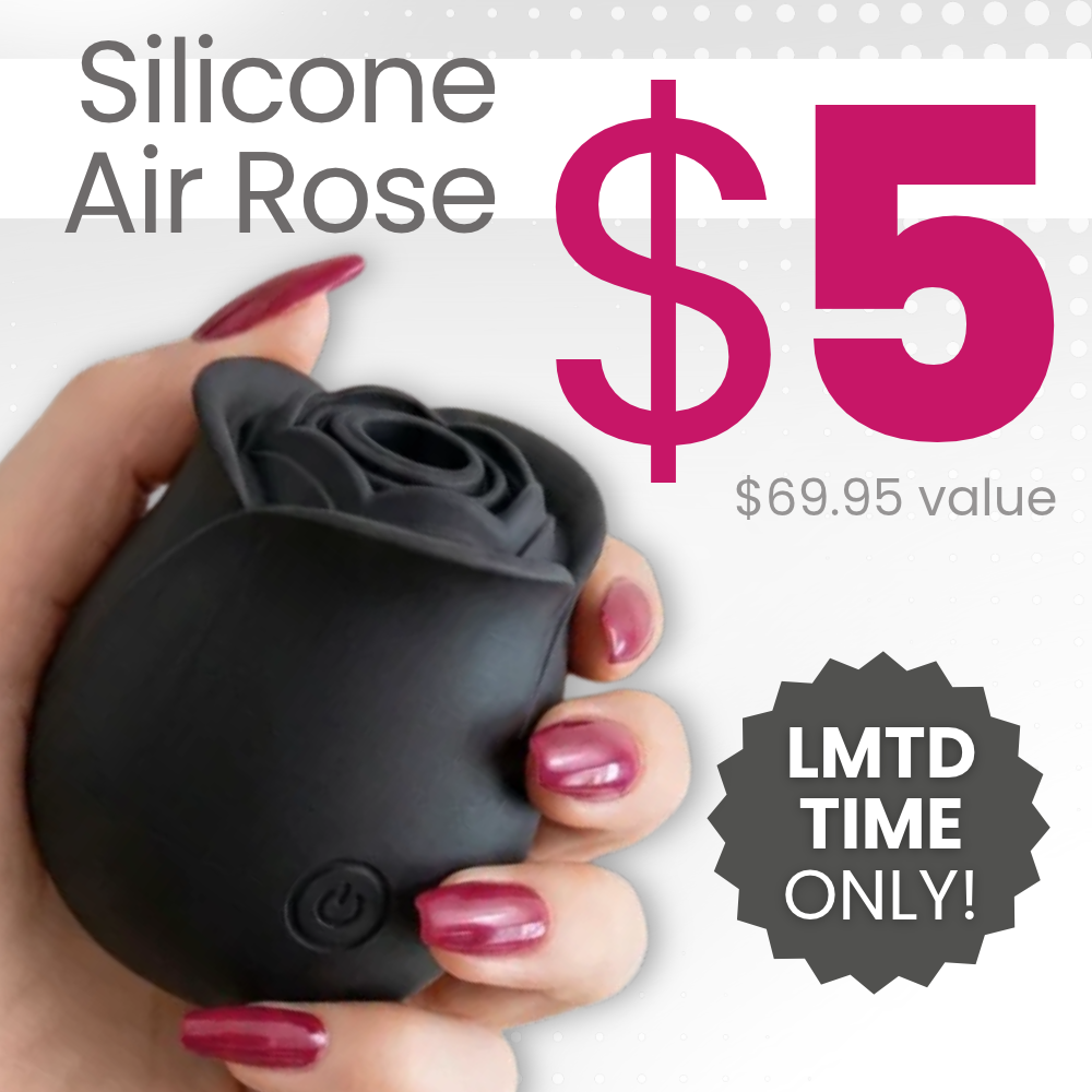 #1 Selling Rose Sex Toy Air Pulse Stimulator in Black