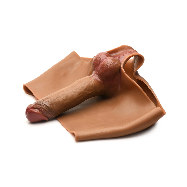 Master Series Hard-On Briefs Silicone Penis Panties laying on its side 