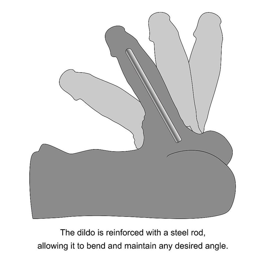 the dildo is reinforced with a steel rod, allowing it to bend and maintain any desired angle Male Torso Masturbator with Rideable Cock and Textured Ass Streetgirls