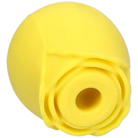 View of yellow rose air pulse stimulator top.