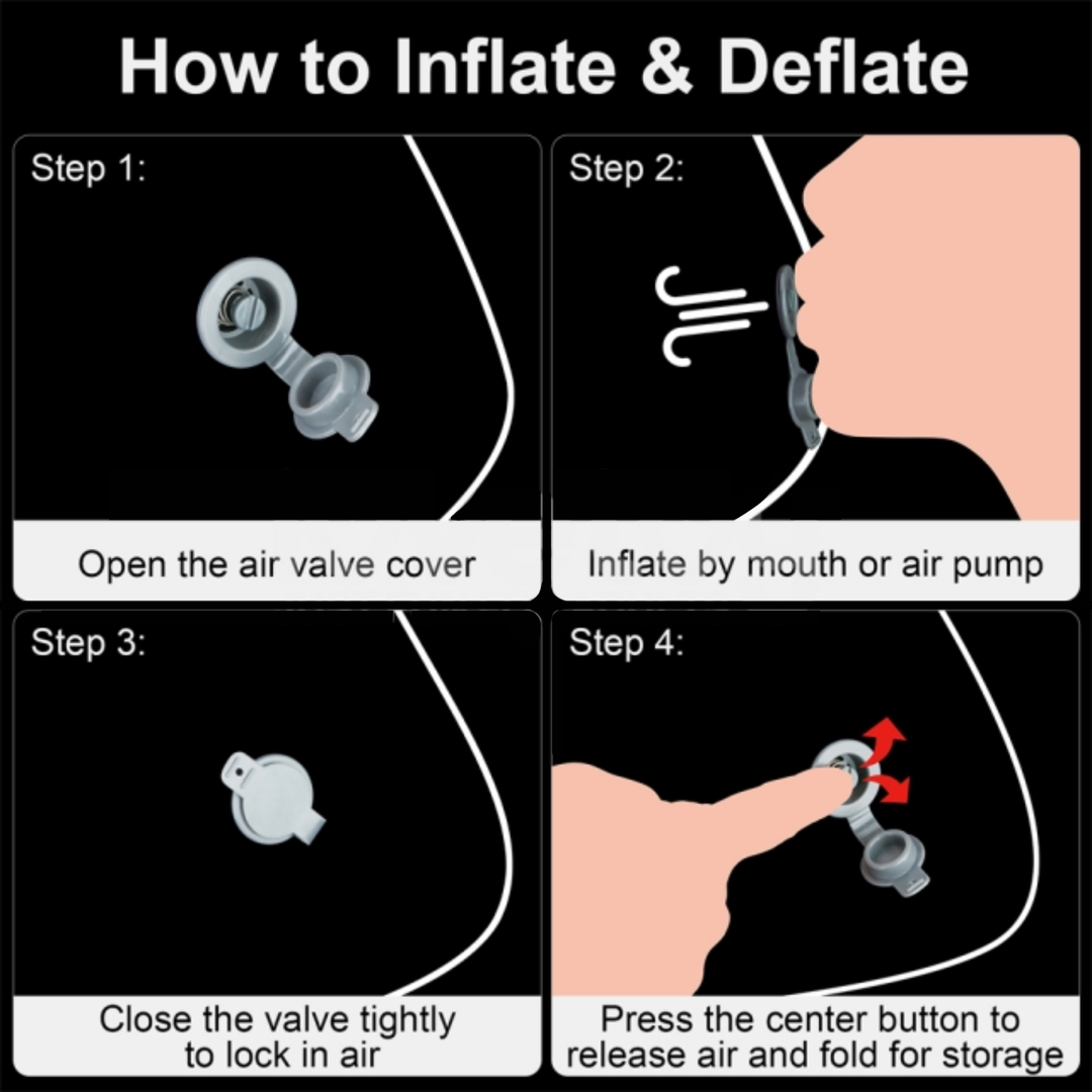 how to inflate and deflate Rebellion Reign Inflatable Positioning Cushion 