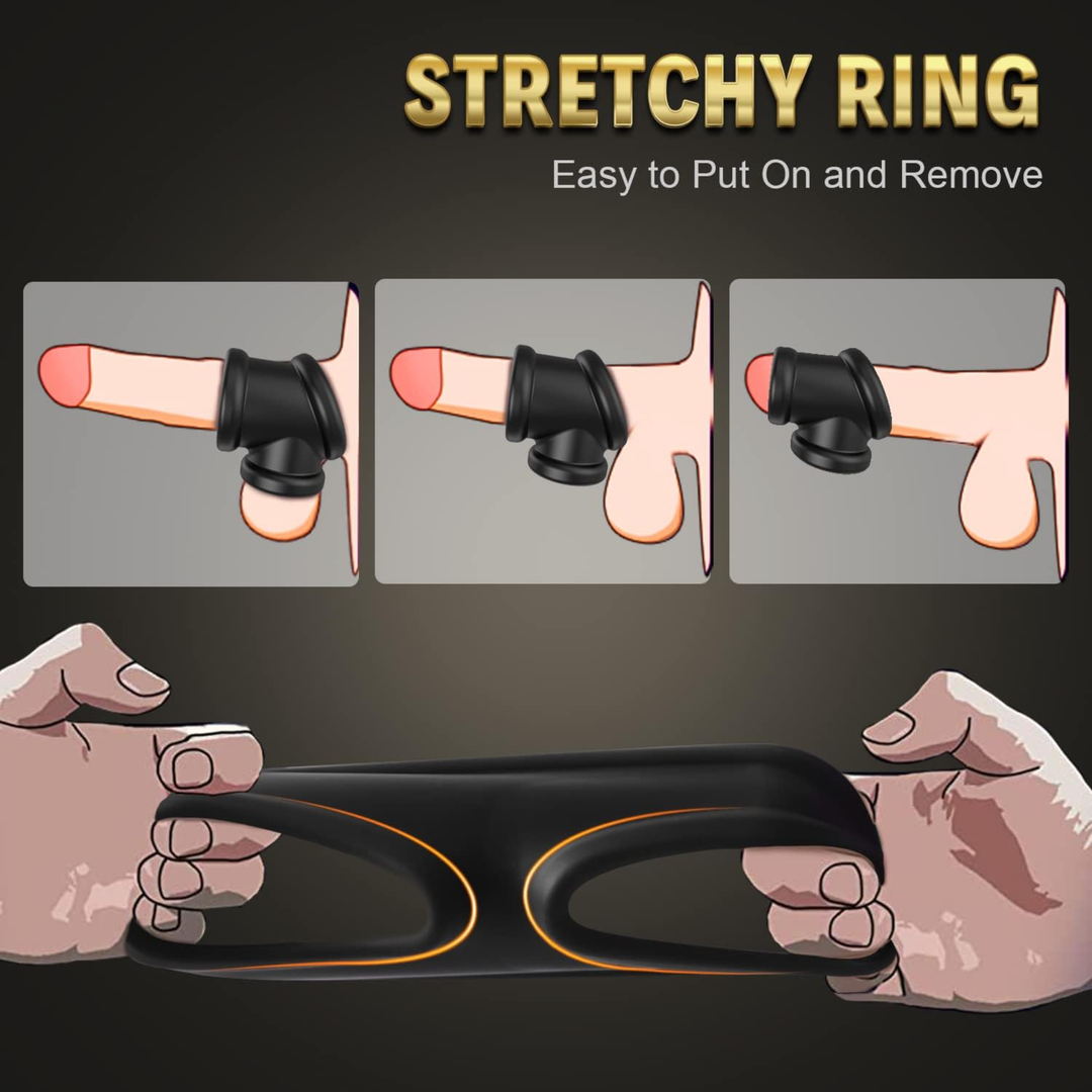stretchy ring easy to put on and remove Constriction Cock Ring plus Ball Stretcher  