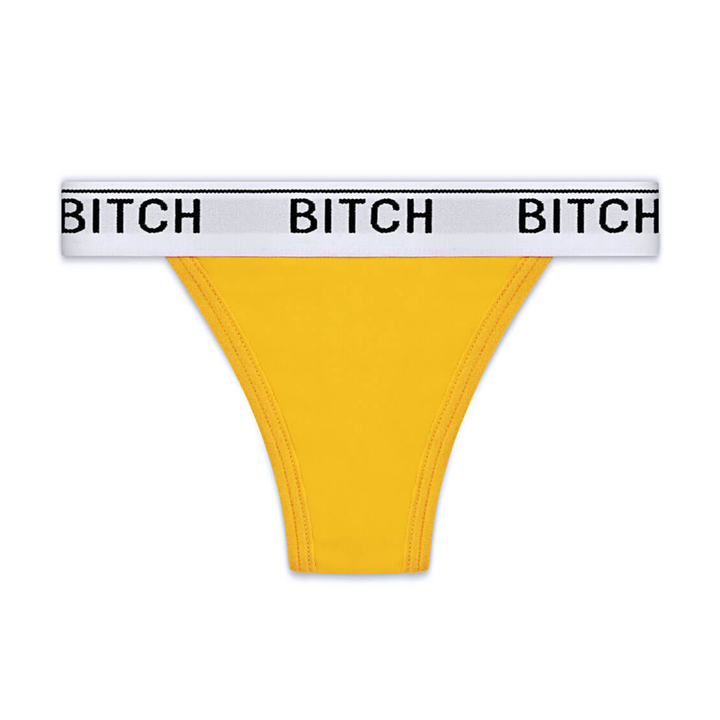 yellow BITCH thong from LoveToy male masturbator realistic sex doll thrust piece Streetgirl's 13 