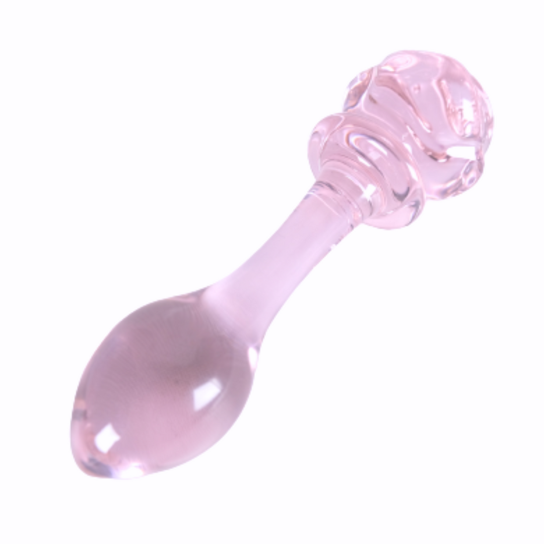Glass rose dildo anal plug