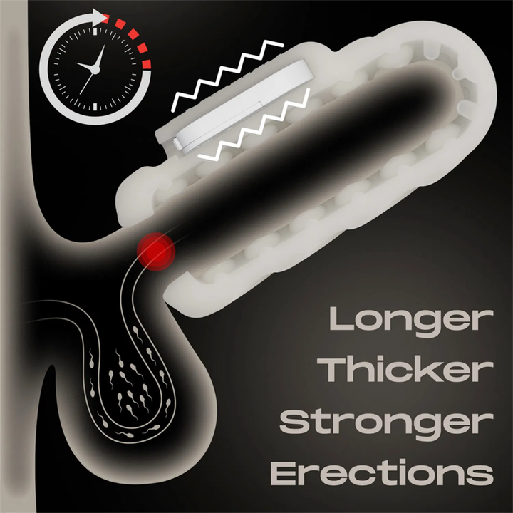 get longer, thicker, harder stronger erections from Knights Ring Vibrating Dual Purpose Sleeve-Spiral