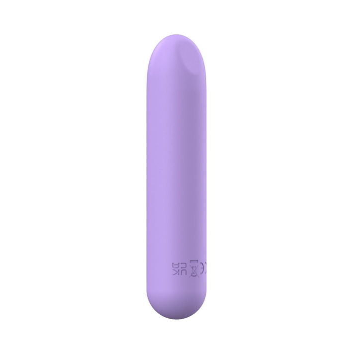 angled backside of purple Vibrating Rechargeable Bullet