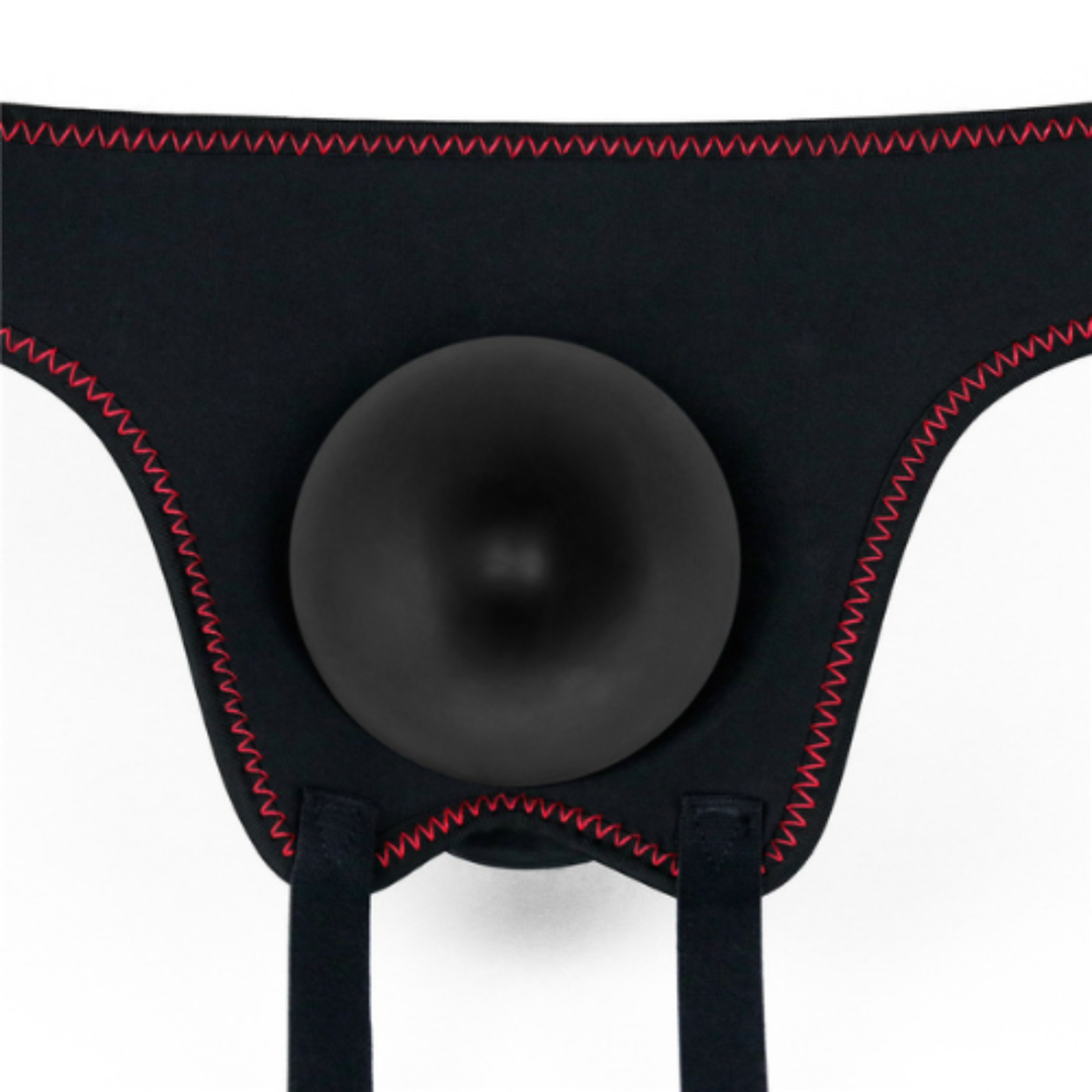 inside view of dildo inside strap on harness 