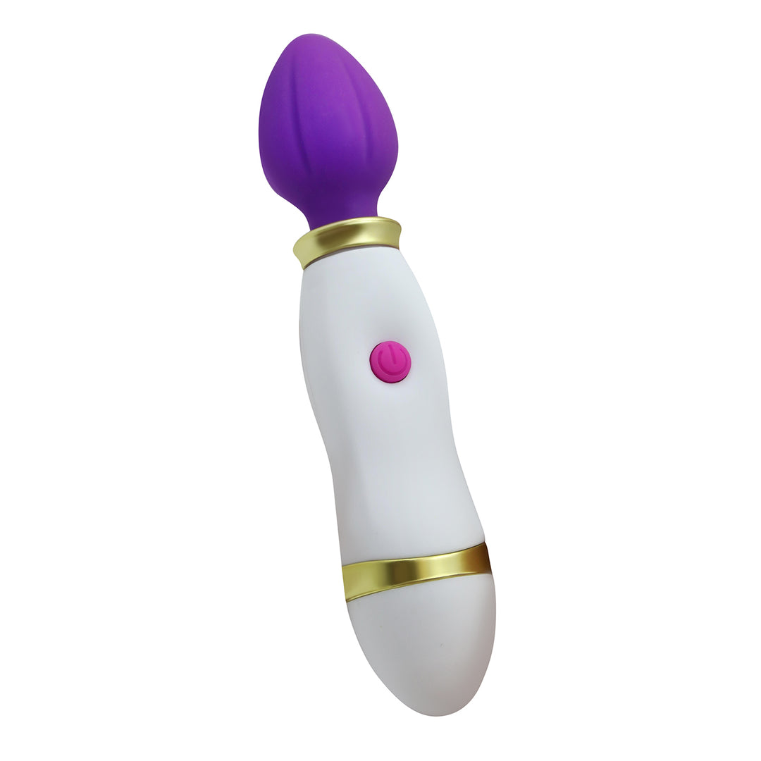 Small vibrating wand with purple massager