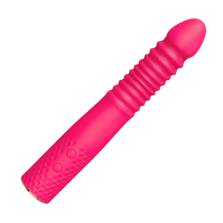 full product view of Thrusting and Vibrating Suction Cup Dildo 
