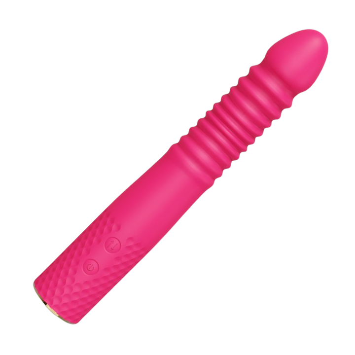 full product view of Thrusting and Vibrating Suction Cup Dildo