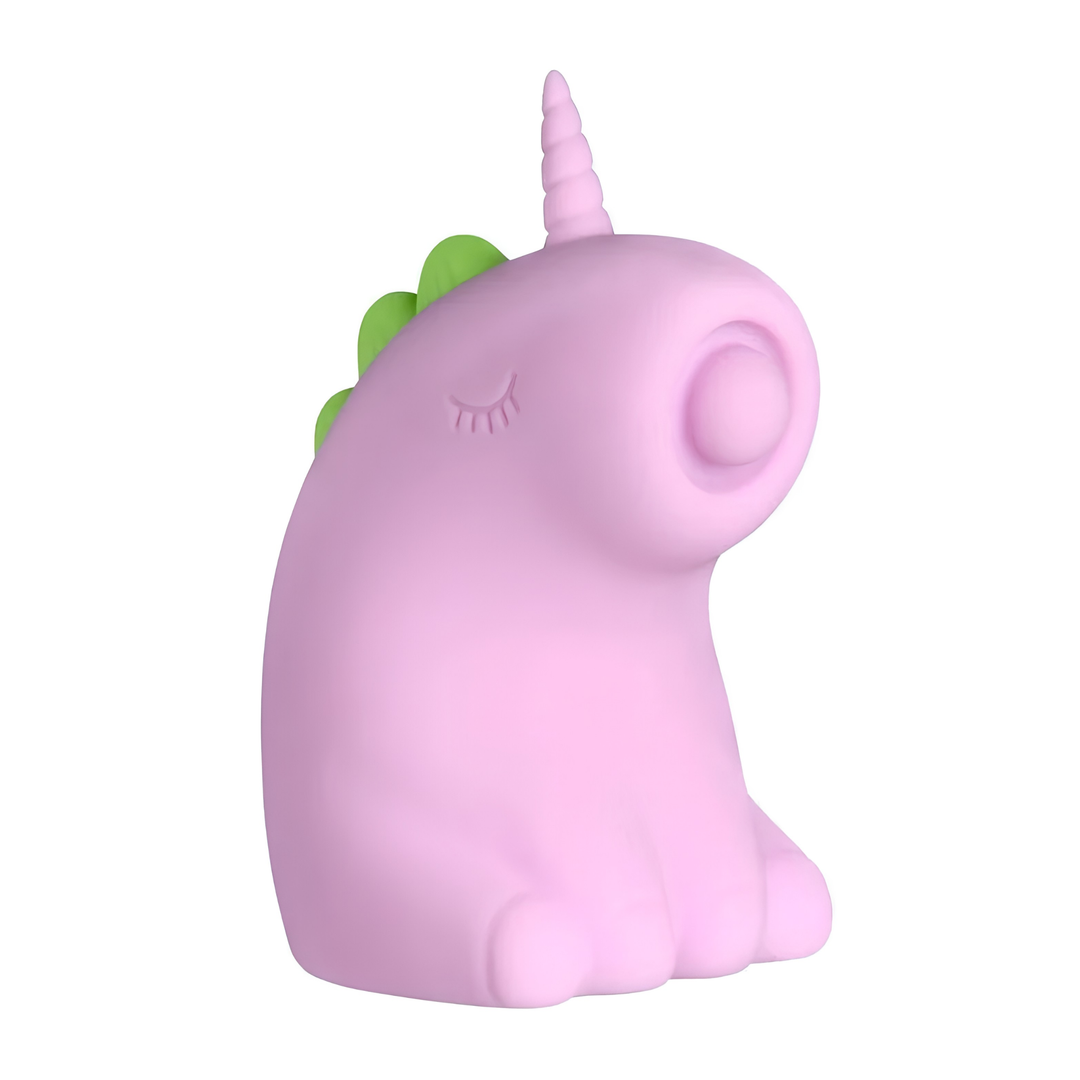 angled side view of Creature Cuties Tappyhorn Tapping Rechargeable Silicone Stimulator