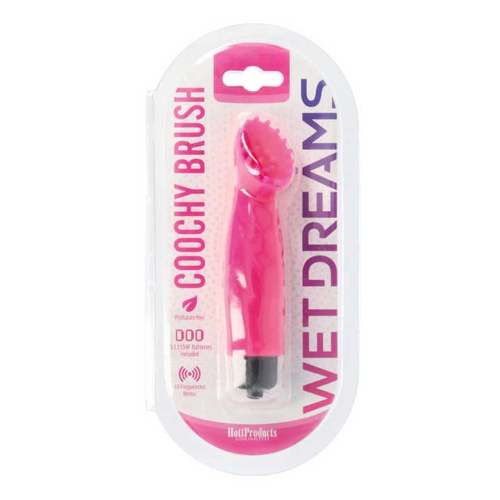 Wet Dreams Coochy Brush as seen in manufacturer's packaging 