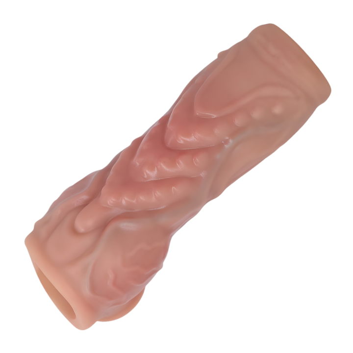 veined knots silky smooth silicone knotted fantasy penis sleeve 