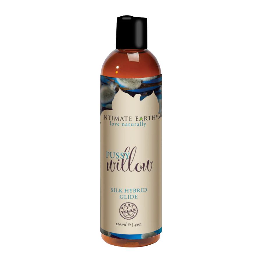 4 ounce Intimate Earth Pussy Willow Silk Hybrid Glide Lubricant full product view 