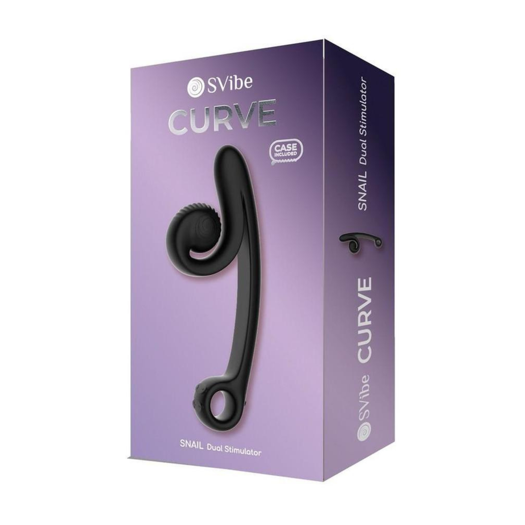 SVibe Snail CURVE Rechargeable Silicone Vibrator with Clitoral Stimulator packaging 