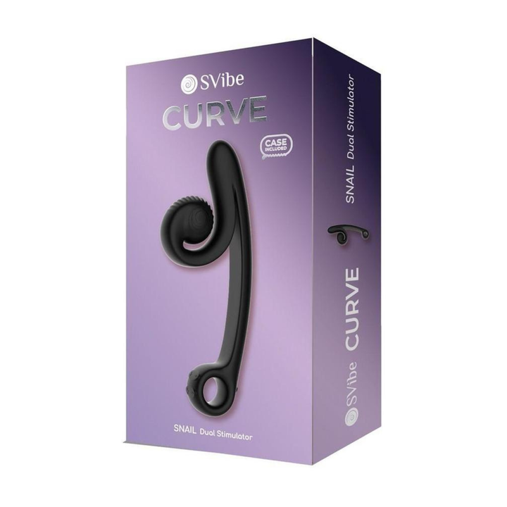 SVibe Snail CURVE Rechargeable Silicone Vibrator with Clitoral Stimulator packaging 