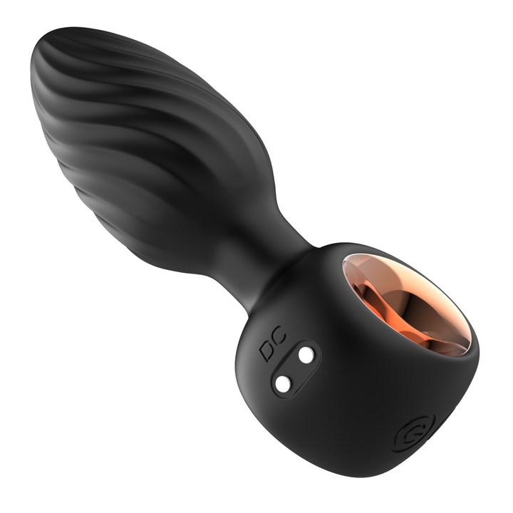 view of power button on gyrating butt plug 