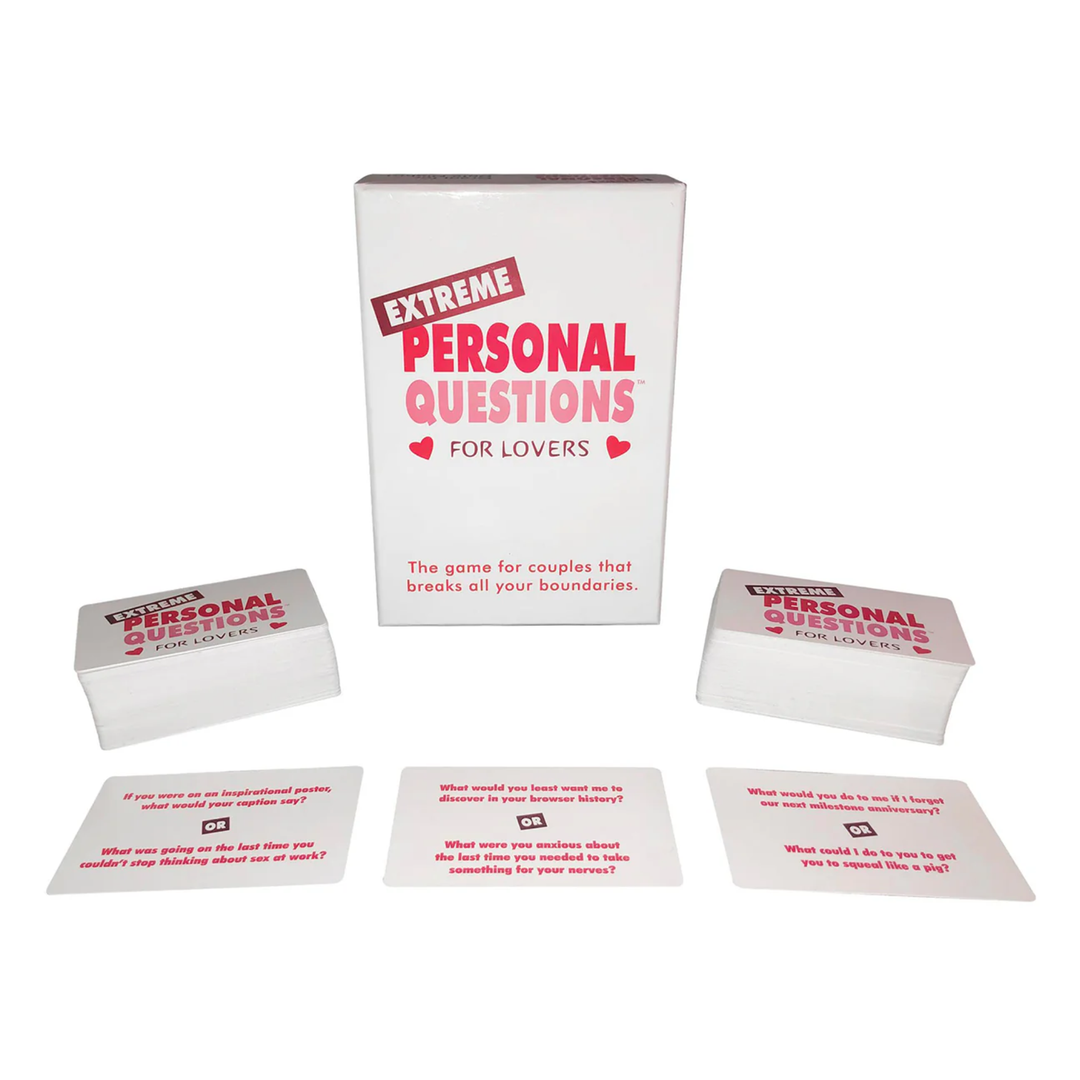 view of different cards from Extreme Personal Questions for Lovers Couples Game