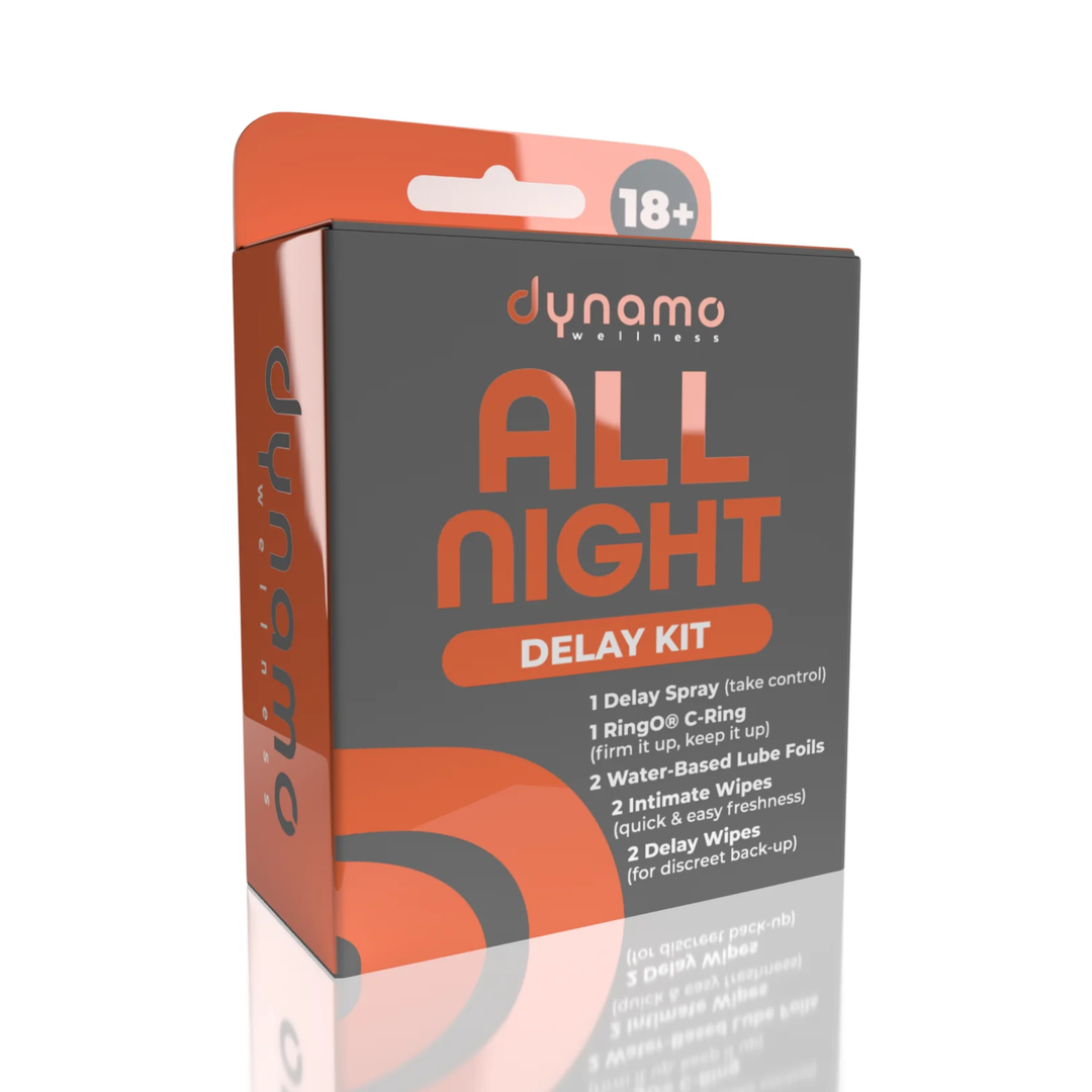 front side of Dynamo Wellness All Night Intimacy Kit packaging 