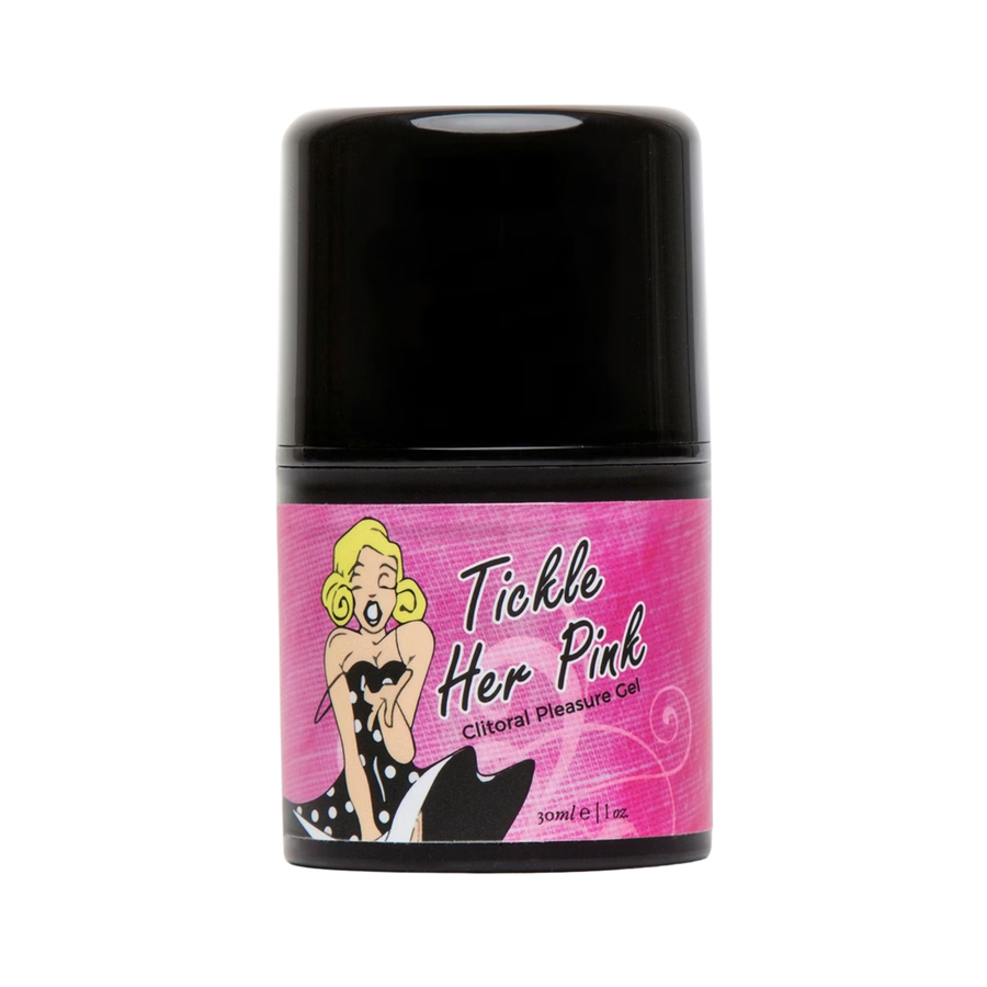 front side of Tickle Her Pink Clitoral Gel by intimate organics