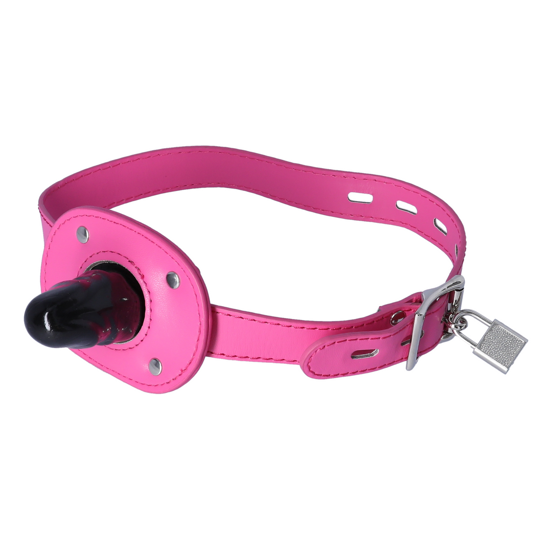 pink black Beginner Penis Ball Gag