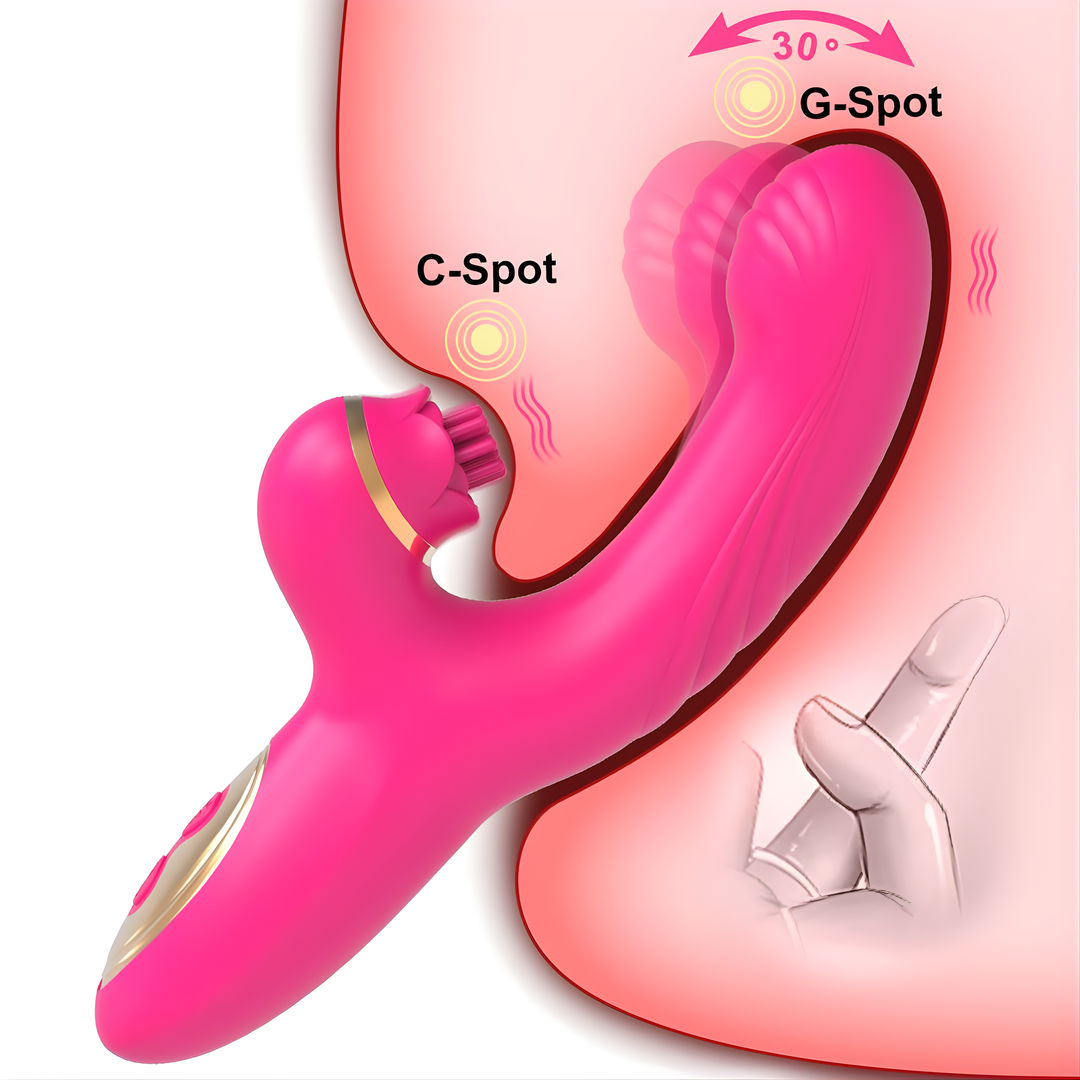 depiction of how Fingering Clit Tickling Dual Action Vibrator is used 