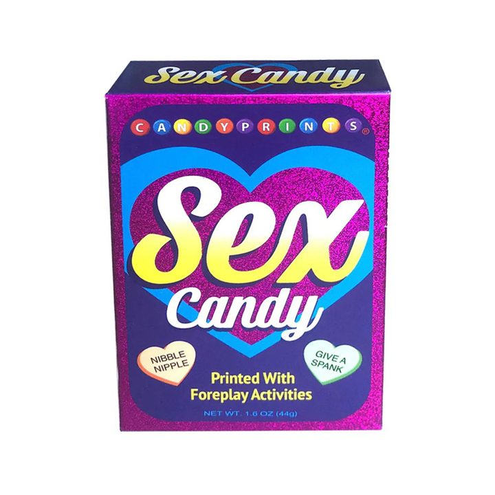 Frontside of Candyprints Sex Candy Foreplay Game Single Box 