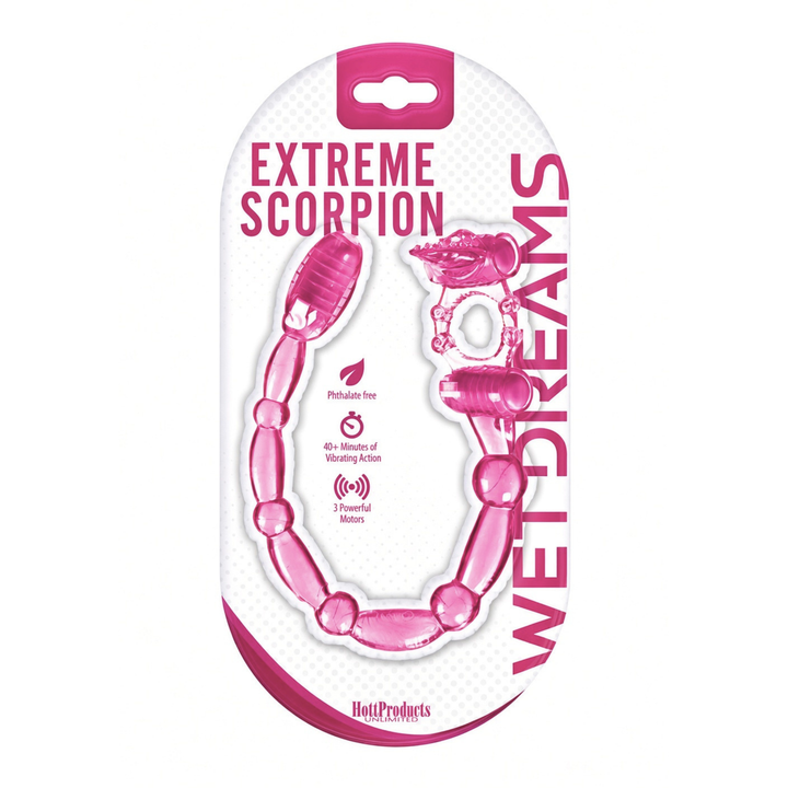Waterproof Scorpion Dual Pleasure X-Treme Vibe as seen inside of packaging 