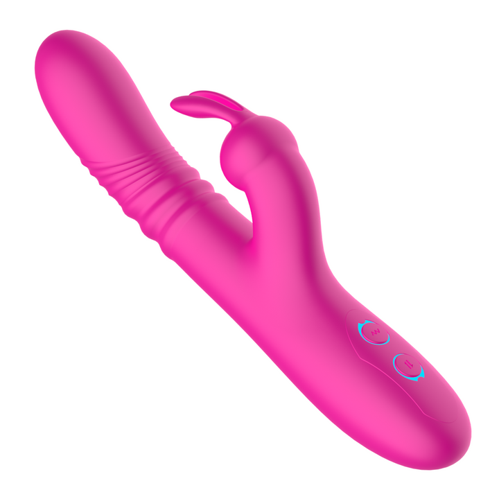 pink Thrusting Rabbit seen from angled view 