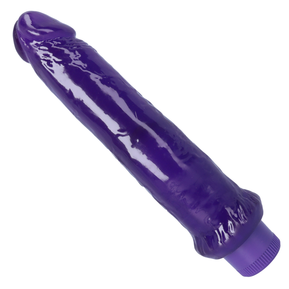 vibrating 8 inch dildo from TopCat - purple