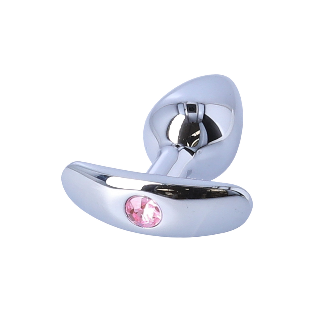 pink crystal from Tapered Metal Butt Plug with Jewel & Detachable Screw Plug 