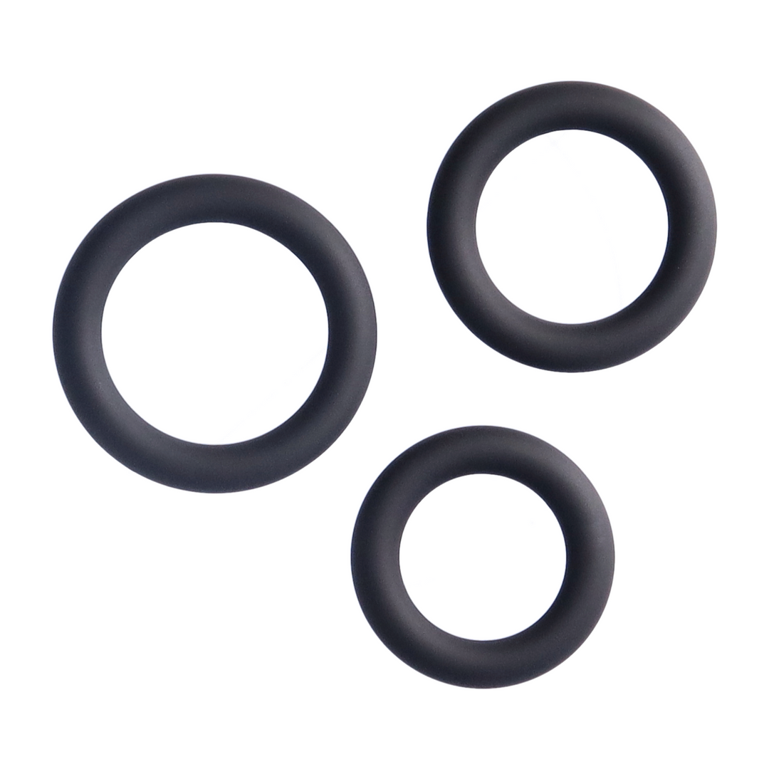 Thick Silicone Tri Rings from TooTimid laying down 