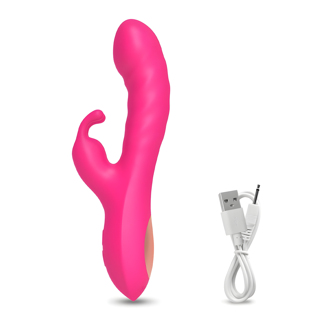 The Blended Bliss Bunny as seen next to charging cable 