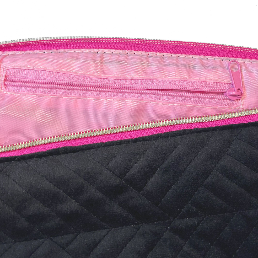 inner zipper from Classy Quilted Fabric Storage Bag for Your Sex Toys and Lubes