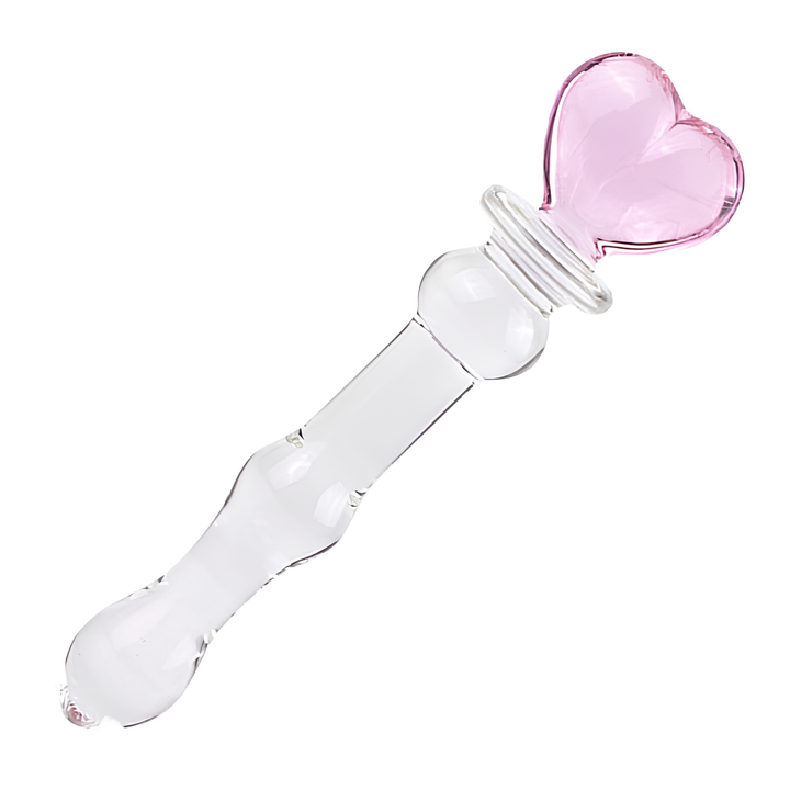 Cute Heart-Shaped Glass Anal Slider full product view 