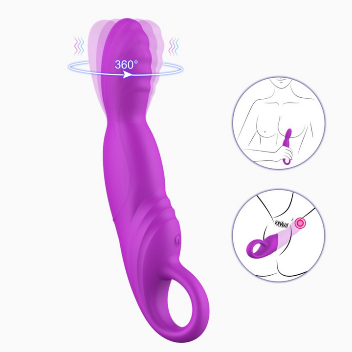 Rotating G-Spot Vibrator drawing used on breast and internally 