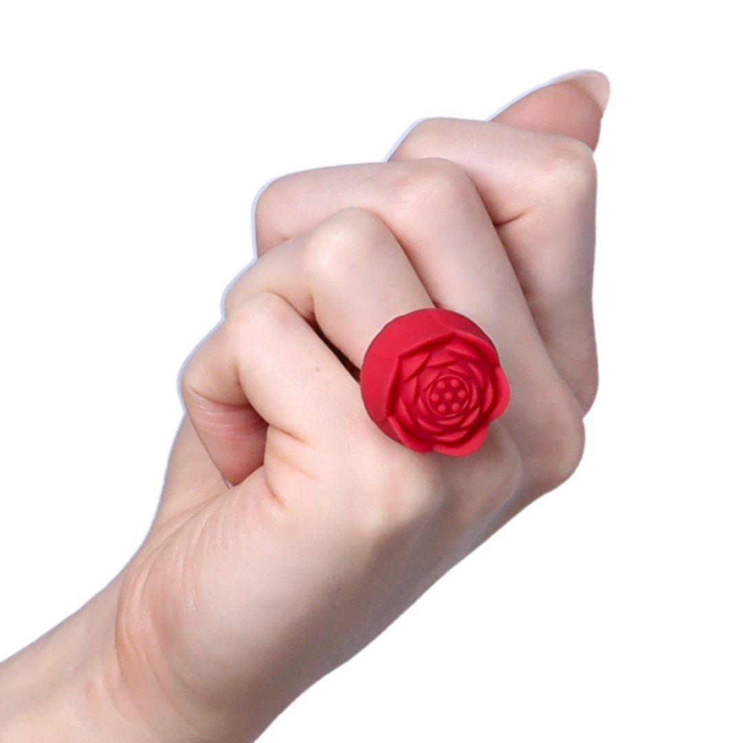 hand wearing Rose Ring vibrator from TooTimid 