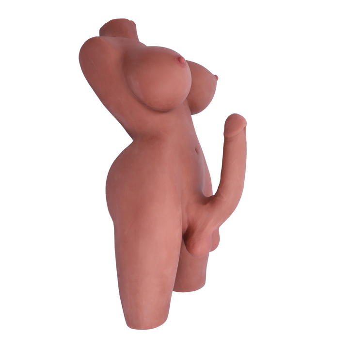 Lady boy brown large DD breasts long penis shaft 