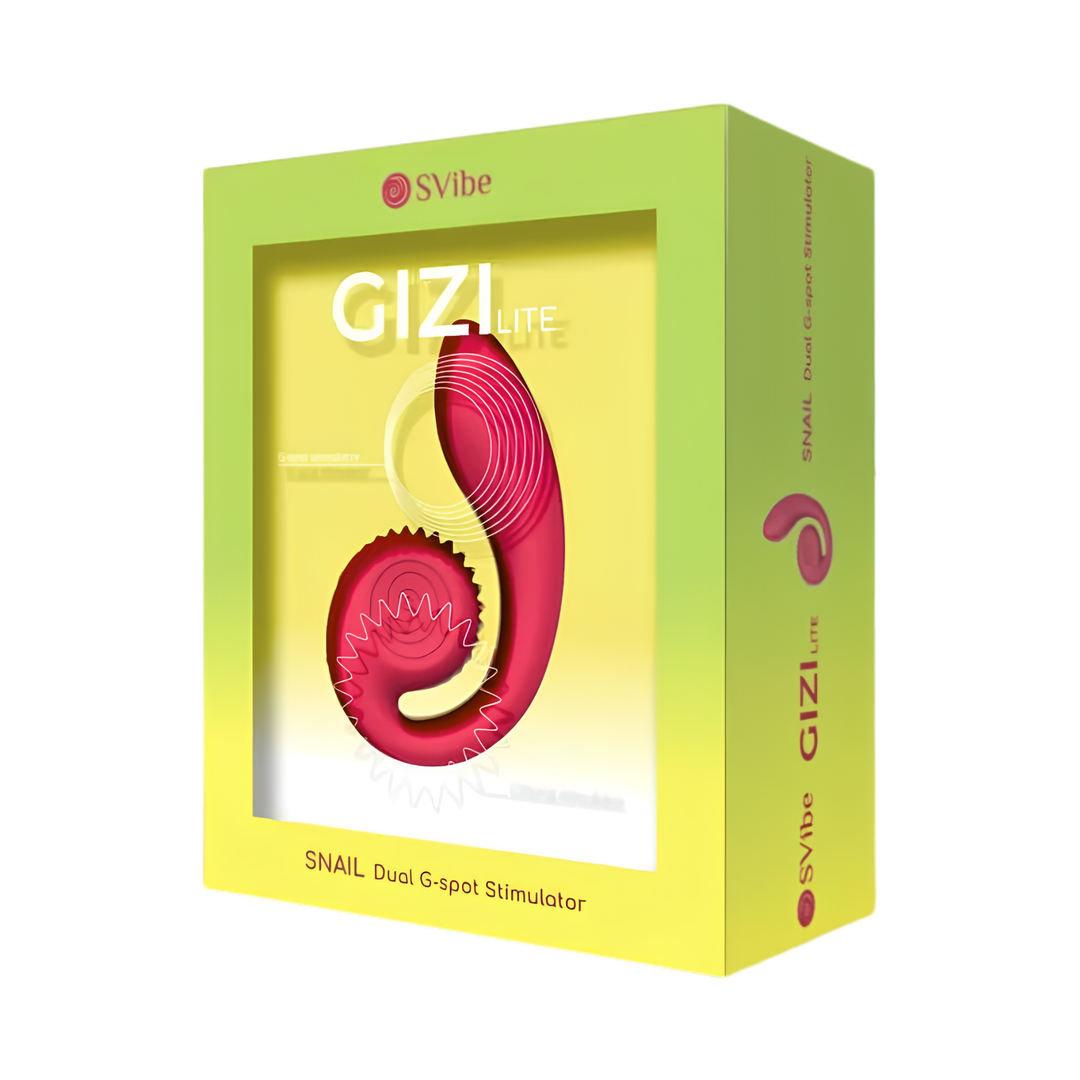SVibe Snail GIZI Lite Clit & G-Spot Dual Vibrator as seen inside of packaging 