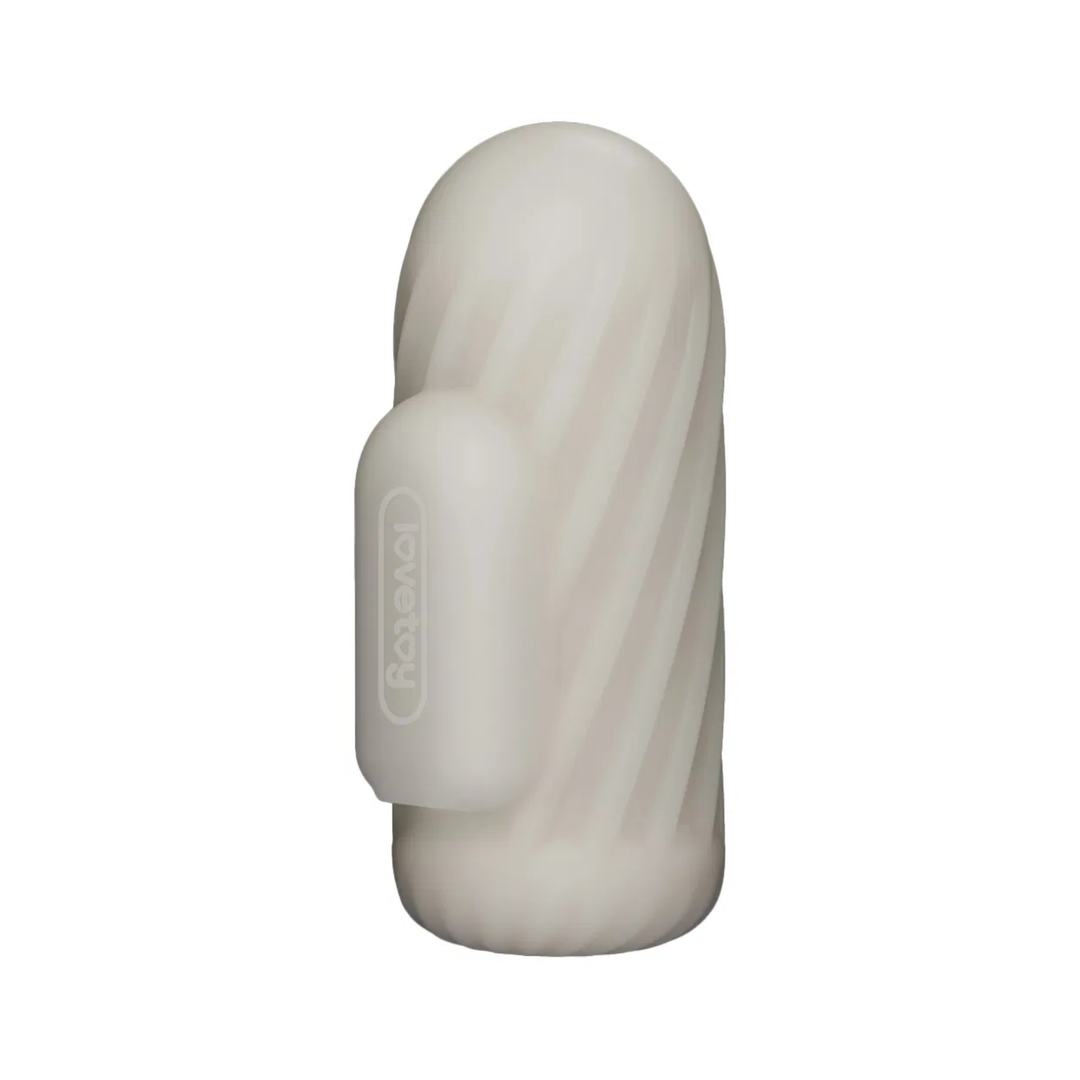 angled side view of Knights Ring Vibrating Dual Purpose Sleeve-Spiral texture 