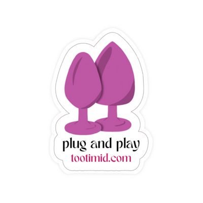 Plug and play anal toy illustration sticker