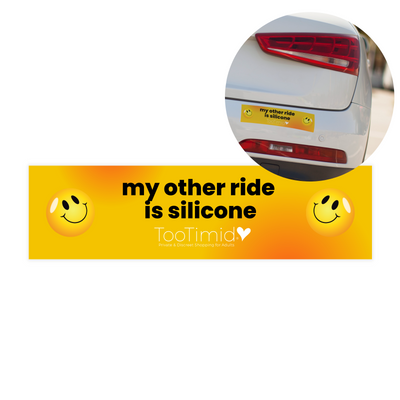 My other Ride is Silicone yellow bumper sticker with smiley faces