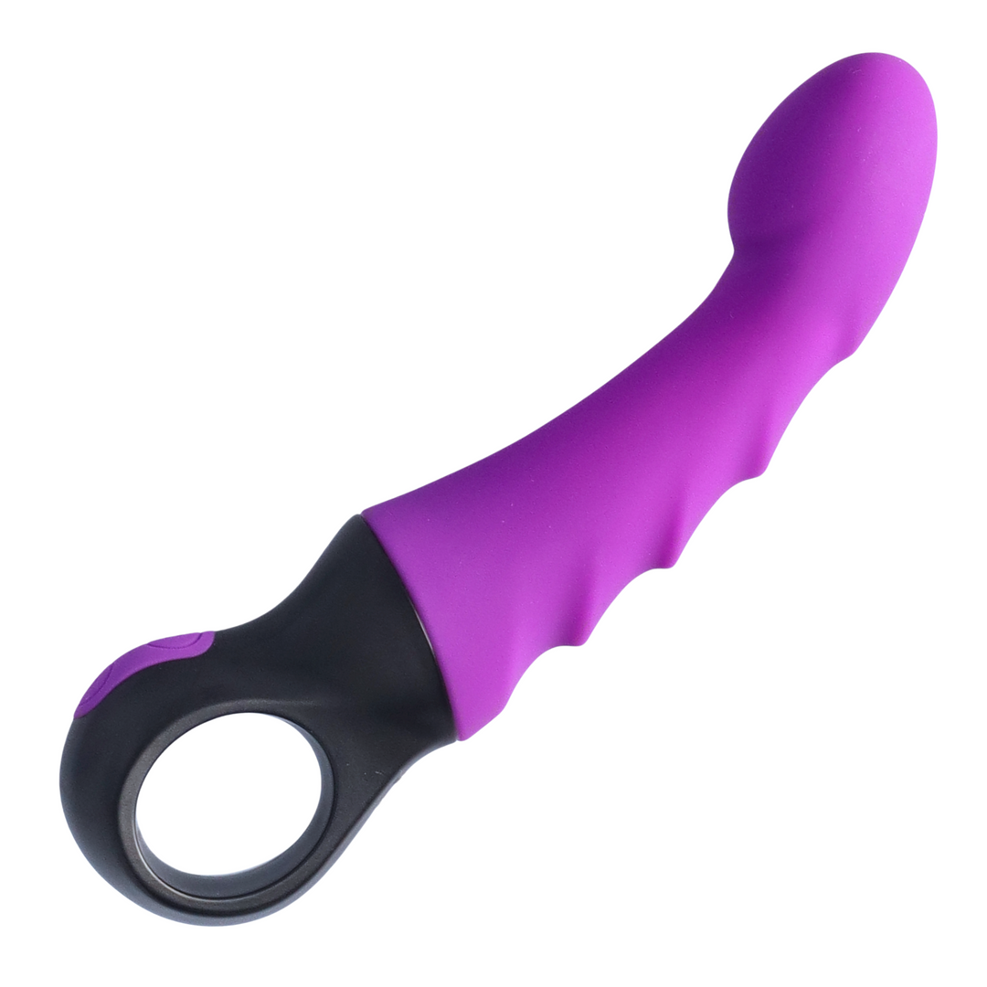 top view of purple Flexible Vibrating G-Spot Dildo