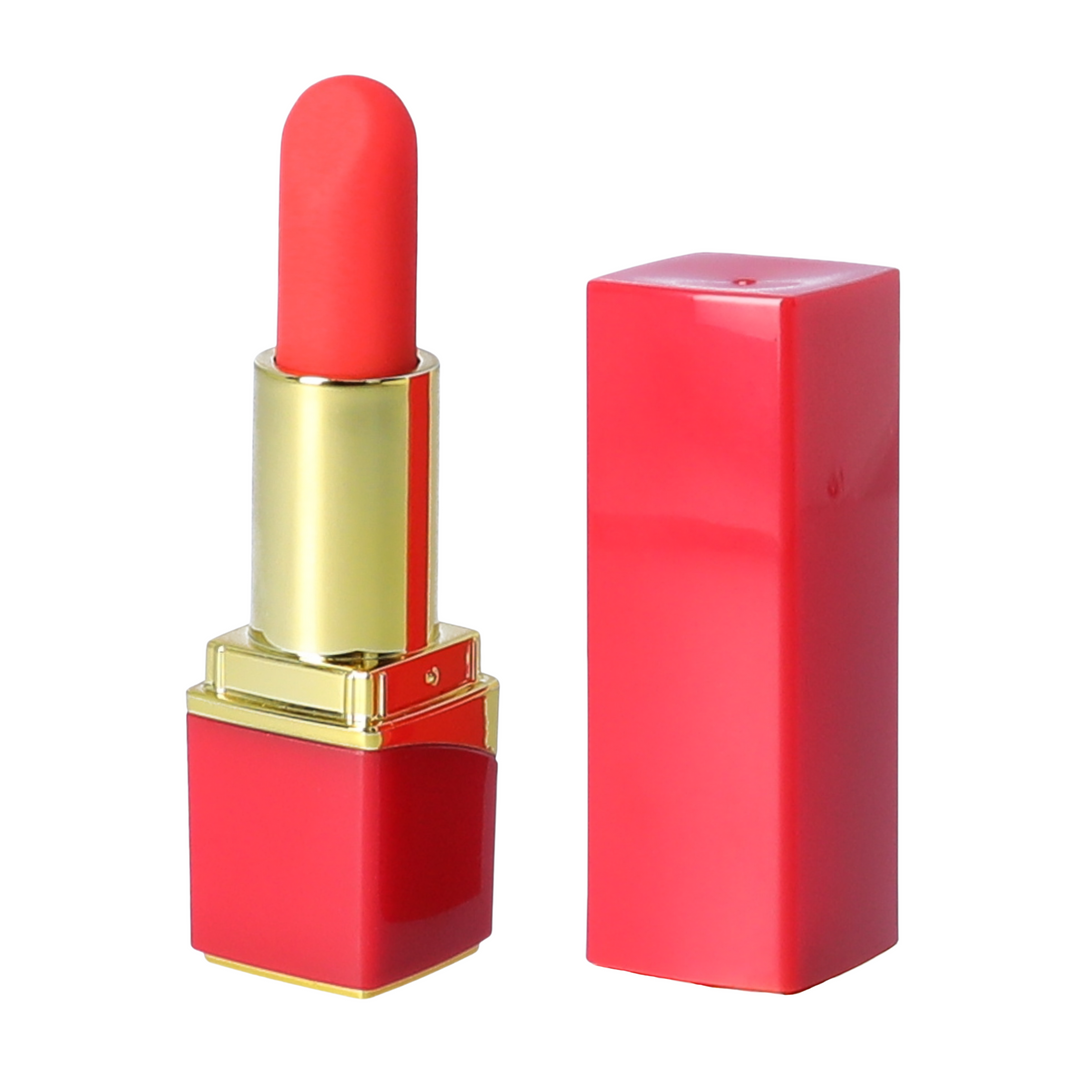 Rechargeable Lipstick Vibrator next to cap 