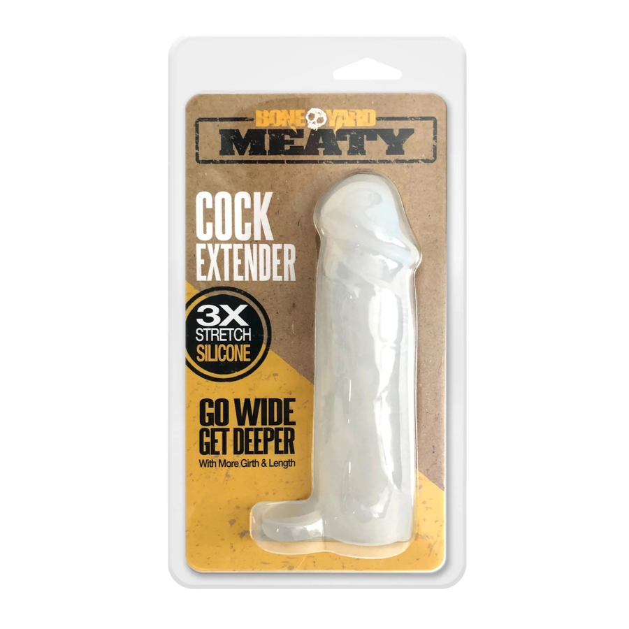 Boneyard Meaty's Super Stretchy Cock Extension as seen inside of packaging 