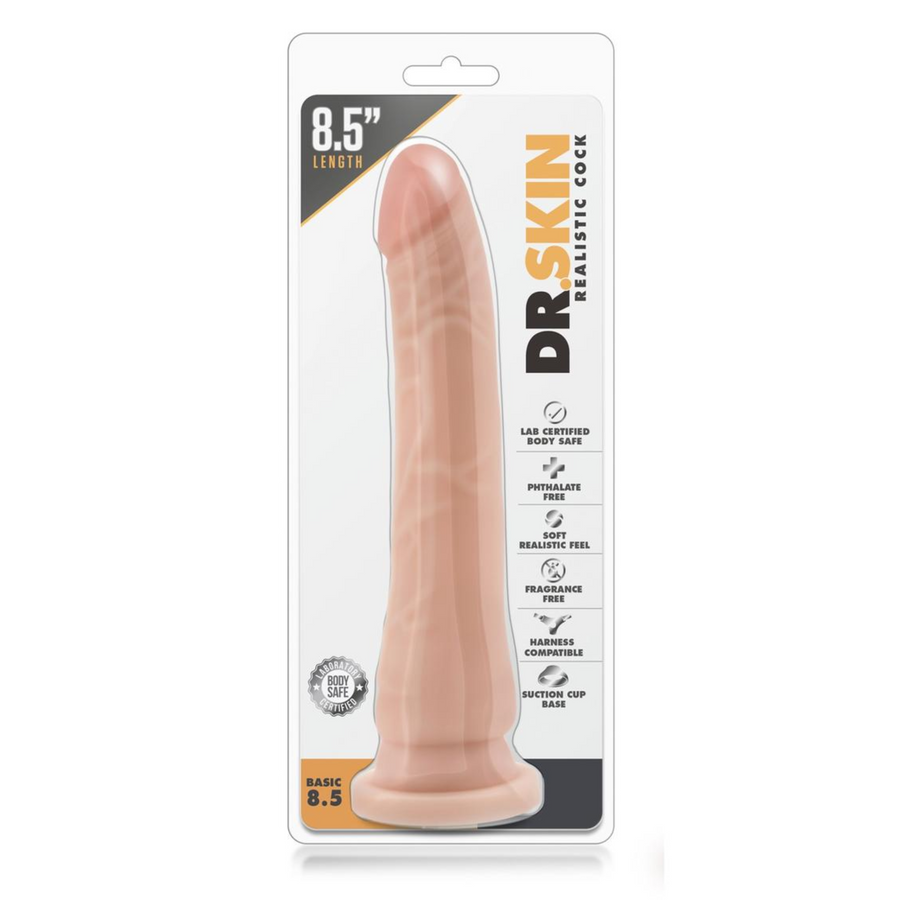 Dr.Skin 8.5in Realistic Cock as seen inside of packaging 