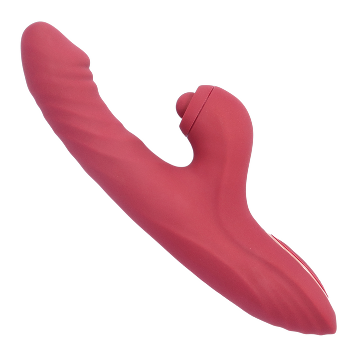 side view of red thrusting rabbit with pinpoint clitoral tapping rabbit 