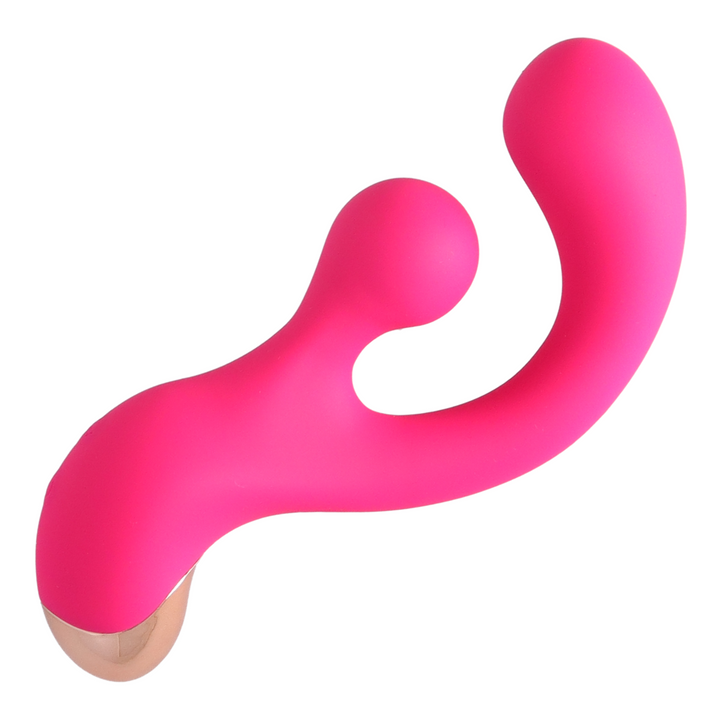 Birds eye view of hot pink Rotation Clitoris G Spot Vibrator from TooTimid 