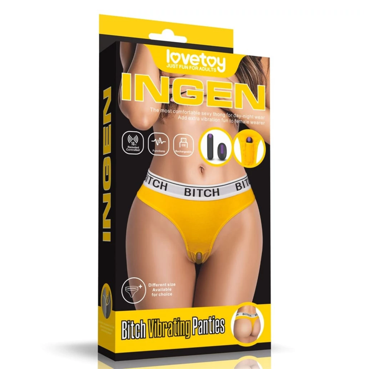 INGEN Bitch Vibrating Panties as seen inside of packaging 